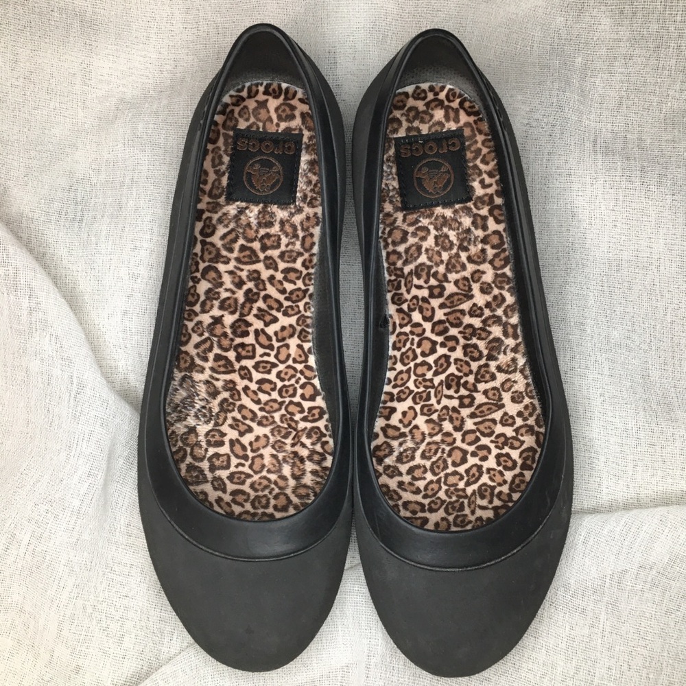 Black Ballet Flat Crocs